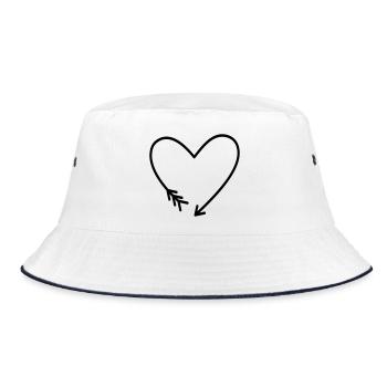 Icônes de flèche coeur amour cadeau de force - Bob - blanc/marine - Devant