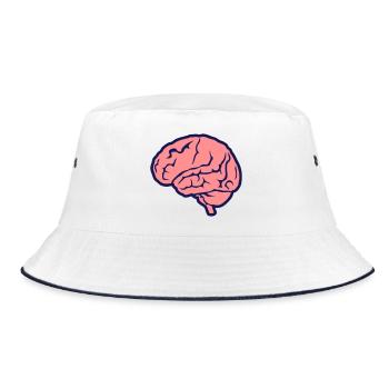menschliche Gehirn Gehirn Gehirn 1010 - Bucket Hat - Weiß/Navy - Vorne