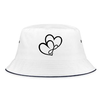Two Hearts Infinite Love Infinite Love - Bucket Hat - white/navy - Front