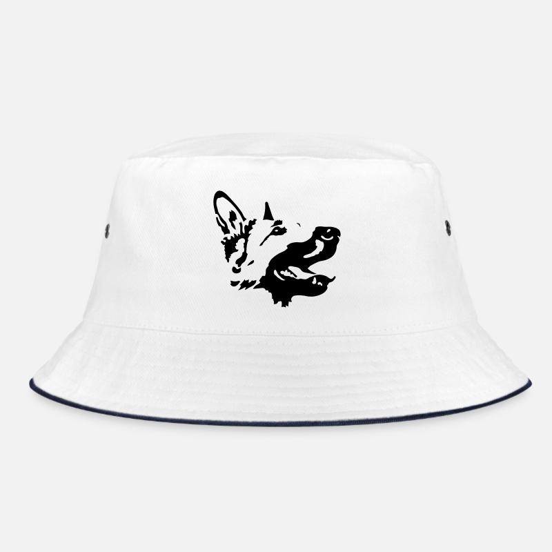 Schäferhund - Bucket Hat - Weiß/Navy