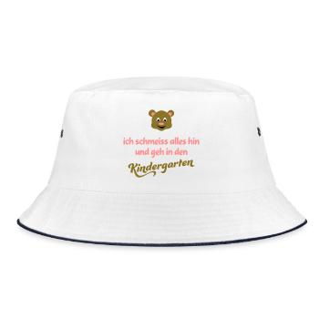 kindergarten - Bucket Hat - Weiß/Navy - Vorne