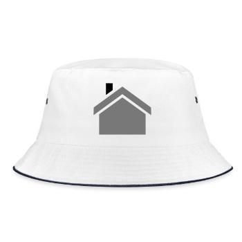 haus - Bucket Hat - Weiß/Navy - Vorne