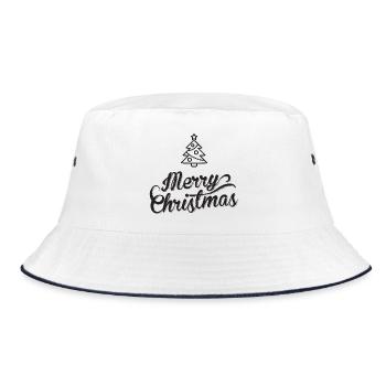 Merry, Merry Christmas - Bucket Hat - white/navy - Front