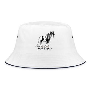 Funny Irish Tinker Horse - Pinto - Bucket Hat - white/navy - Front