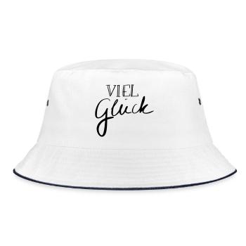 Viel Glück - Bucket Hat - Weiß/Navy - Vorne