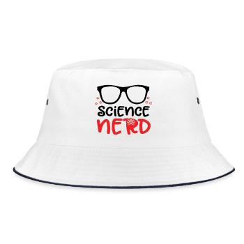 Science Nerd - Bucket Hat - Weiß/Navy - Vorne