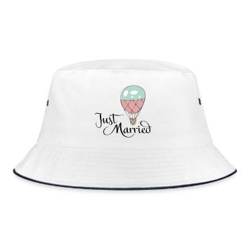 wedding - Bucket Hat - white/navy - Front