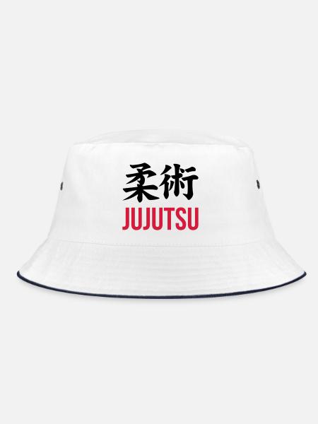 Jujutsu Jiu Jitsu Jiujitsu Ju-jitsu Jiu-jitsu - Bucket Hat - white/navy - Front