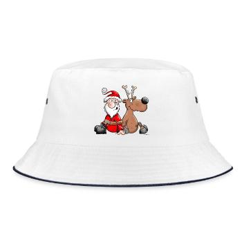 Weihnachts Dreamteam - Bucket Hat - Weiß/Navy - Vorne