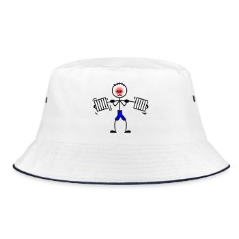 Weightlifter bodybuilding strength training 2 - Bucket Hat - white/navy - Front