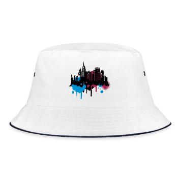 Großstadt stencil art New York City Graffiti - Bucket Hat - Weiß/Navy - Vorne