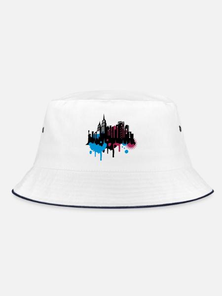 City stencil art New York City Graffiti - Bucket Hat - white/navy - Front