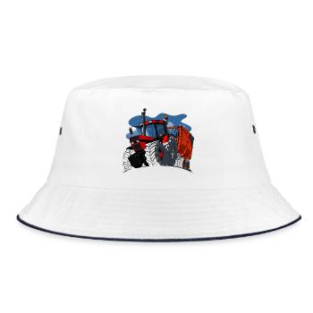 0856 case cart ALT - Bucket Hat - white/navy - Front