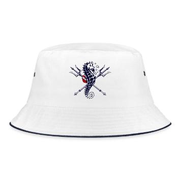 Scuba Diver Trident Seahorse - Bucket Hat - white/navy - Front