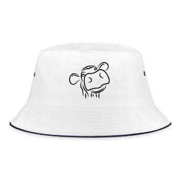 cow from the farmers - farm animals - cow - Bucket Hat - white/navy - Front