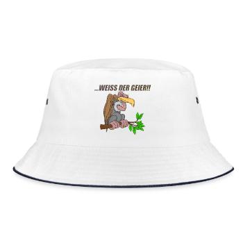 Weiss der Geier - Bucket Hat - Weiß/Navy - Vorne