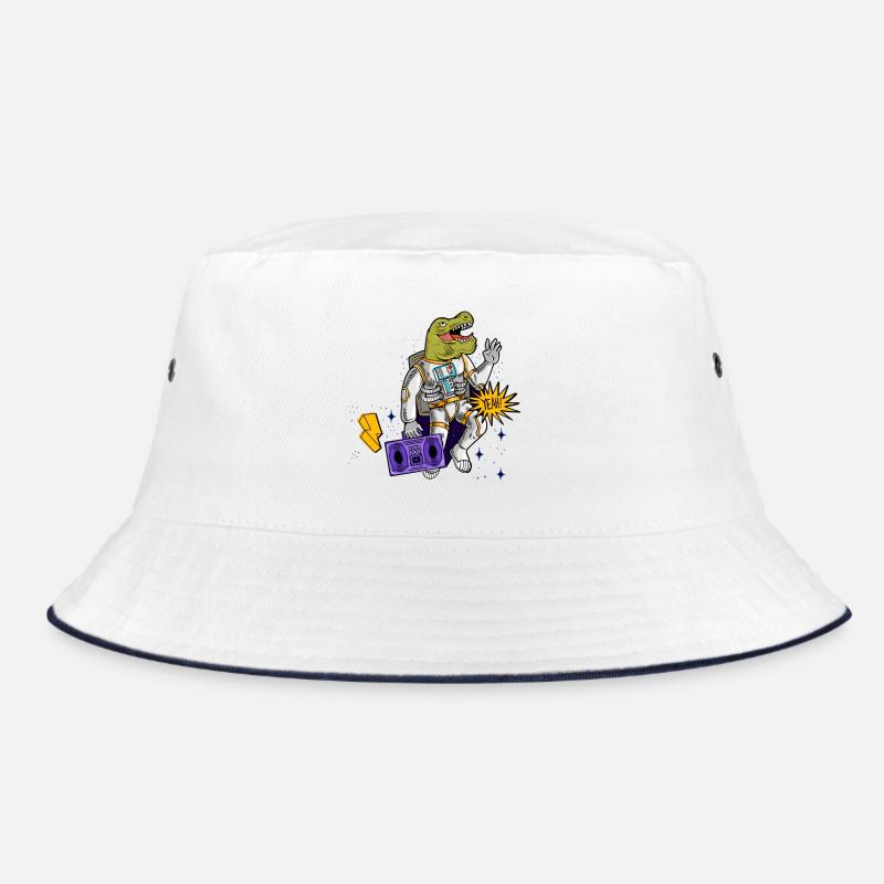 Dino Astronaut with cassette recorder Bucket Hat