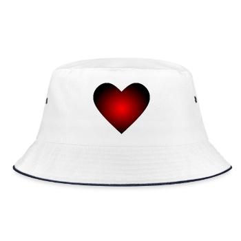 red heart red gift - Bucket Hat - white/navy - Front