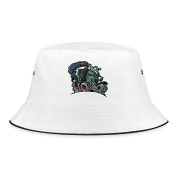 0922 F edge - Bucket Hat - white/navy - Front