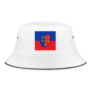 Transylvania coat of arms on a blue-red background - Bucket Hat - white/navy - Front