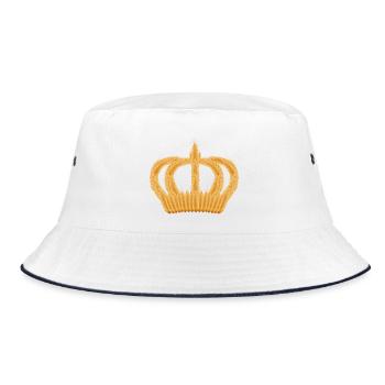 königliche Krone aus Weizen Ähren - Bucket Hat - Weiß/Navy - Vorne