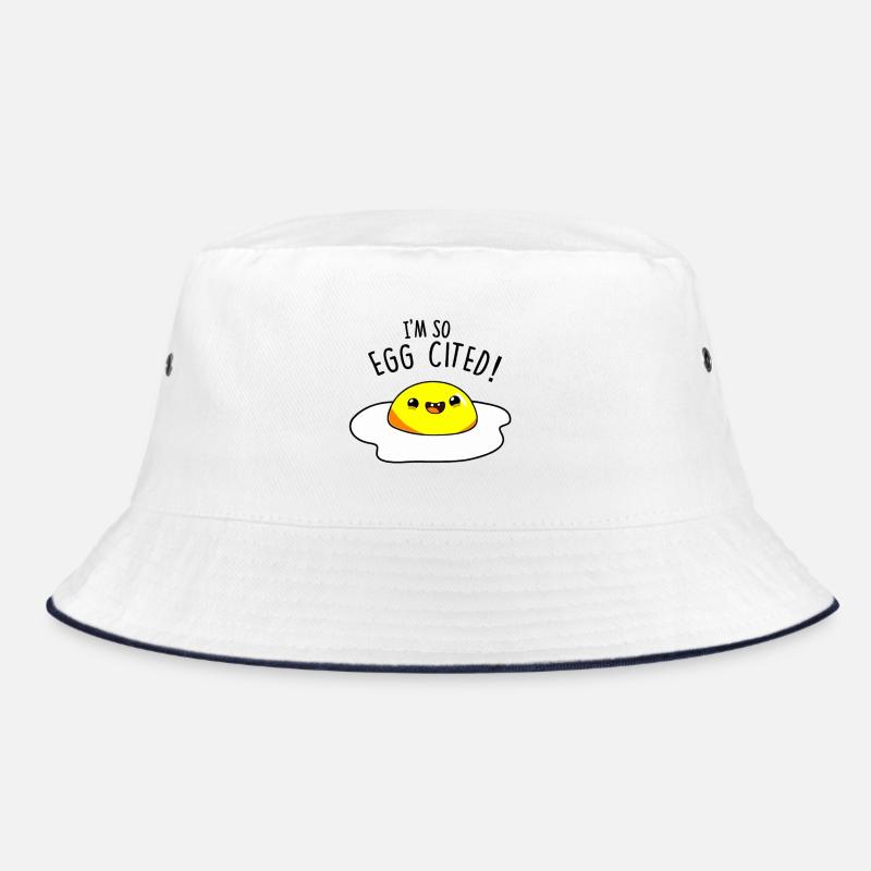 Egg-Cited Design - Bucket Hat - white/navy