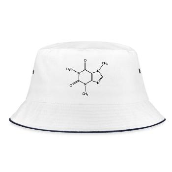 Caffeine Molecule - Structural Formula - Bucket Hat - white/navy - Front