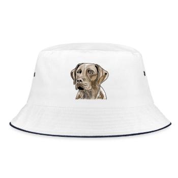 Labrador - Bucket Hat - Weiß/Navy - Vorne