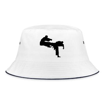 Kick geri kick karate - Bucket Hat - Weiß/Navy - Vorne