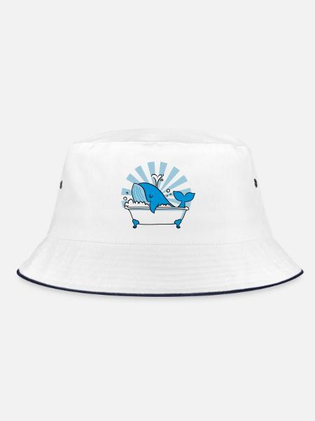Baleine dans la baignoire – Funny Ocean Design - Bob - blanc/marine - Devant
