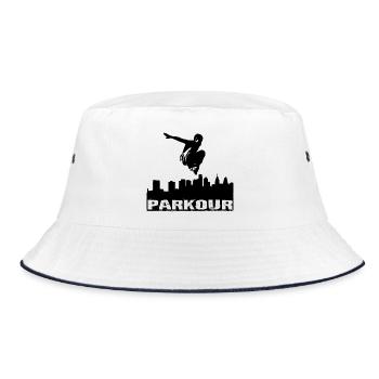 Parkour - Bucket Hat - Weiß/Navy - Vorne