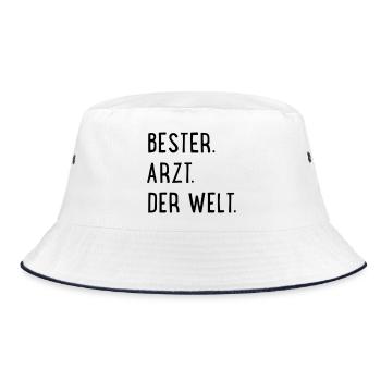 bester arzt - Bucket Hat - Weiß/Navy - Vorne