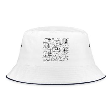 18th Birthday Math Math Student Mathefan - Bucket Hat - white/navy - Front