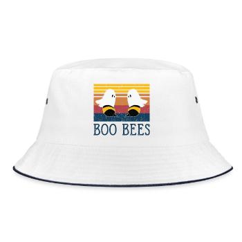 Boo Bees Ghost Bees Funny Design - Bucket Hat - white/navy - Front