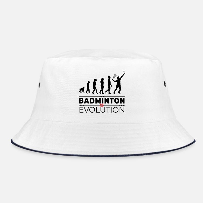 Badminton is evolution - Message Humor Parodie Bucket Hat