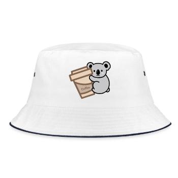 Koala Needs Coffee - Bucket Hat - white/navy - Front