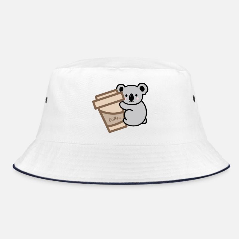 Koala Needs Coffee - Bucket Hat - white/navy