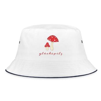 Glückspilz Rotpilz Duo - Bucket Hat - Weiß/Navy - Vorne
