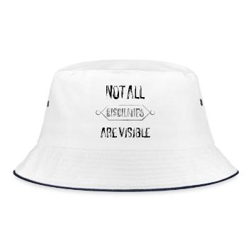 not all disabilities. - Bucket Hat - white/navy - Front