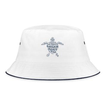 Freischwinbe - Wortwolkenschildkröte - Bucket Hat - Weiß/Navy - Vorne