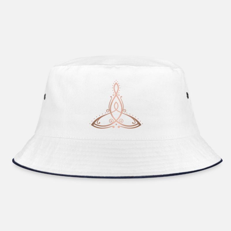 Celtic Motherhood Symbol Mutter mit Kind - Bucket Hat - Weiß/Navy
