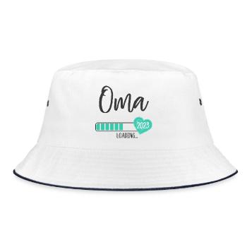 Oma Loading 2023 Herz Junge Werdende Großmutter - Bucket Hat - Weiß/Navy - Vorne