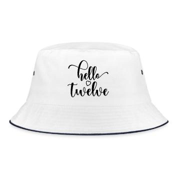 Hello Twelve - Cute 12th Birthday Gift For Girls - Bucket Hat - white/navy - Front