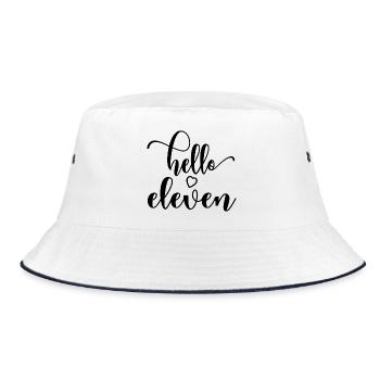 Hello Eleven - Süßes Geschenk zum 11. Geburtstag für Mädchen - Bucket Hat - Weiß/Navy - Vorne