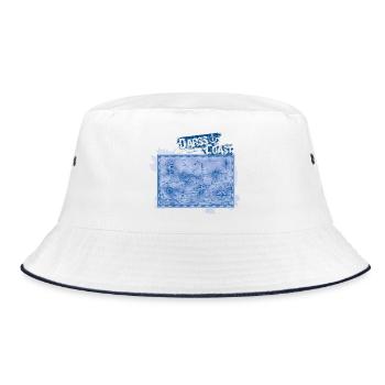 DarssCoast - Original Brand, VINTAGE Landkarte - Bucket Hat - Weiß/Navy - Vorne