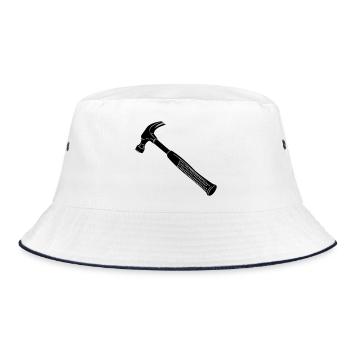 Hammer for carpenter - Bucket Hat - white/navy - Front