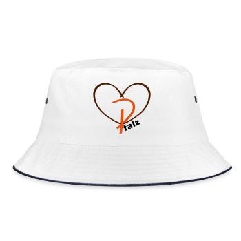 Pfalzlust - Herz der Pfalz - Bucket Hat - Weiß/Navy - Vorne