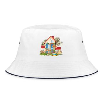 Dream house to fall in love with - Villa with large garden - Bucket Hat - white/navy - Front