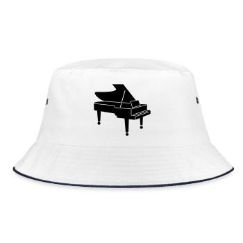 Klavier - Bucket Hat - Weiß/Navy - Vorne