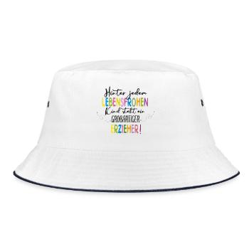 Großartiger Erzieher - Bucket Hat - Weiß/Navy - Vorne